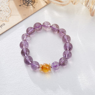 The Clarity & Vision Bracelet | Amethyst & Phantom Quartz (Period 9 Fire Element Alignment)