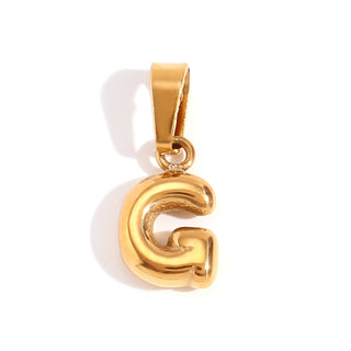 Golden Bubble Letter Charm