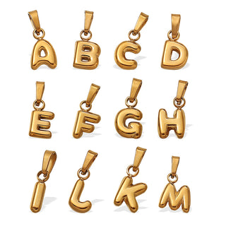 Golden Bubble Letter Charm
