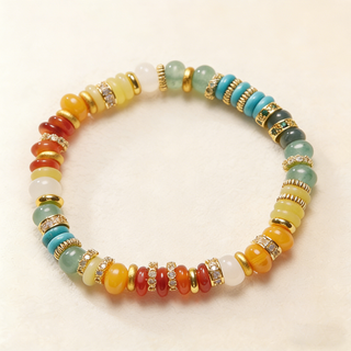 The "Soul Supplement" Joy Bracelet | Rainbow Multi-Gem Tablet Cut